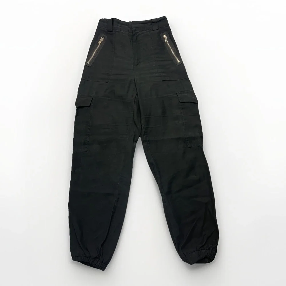 Forever 21 Women's Black Cargo Utility Pants, Size S